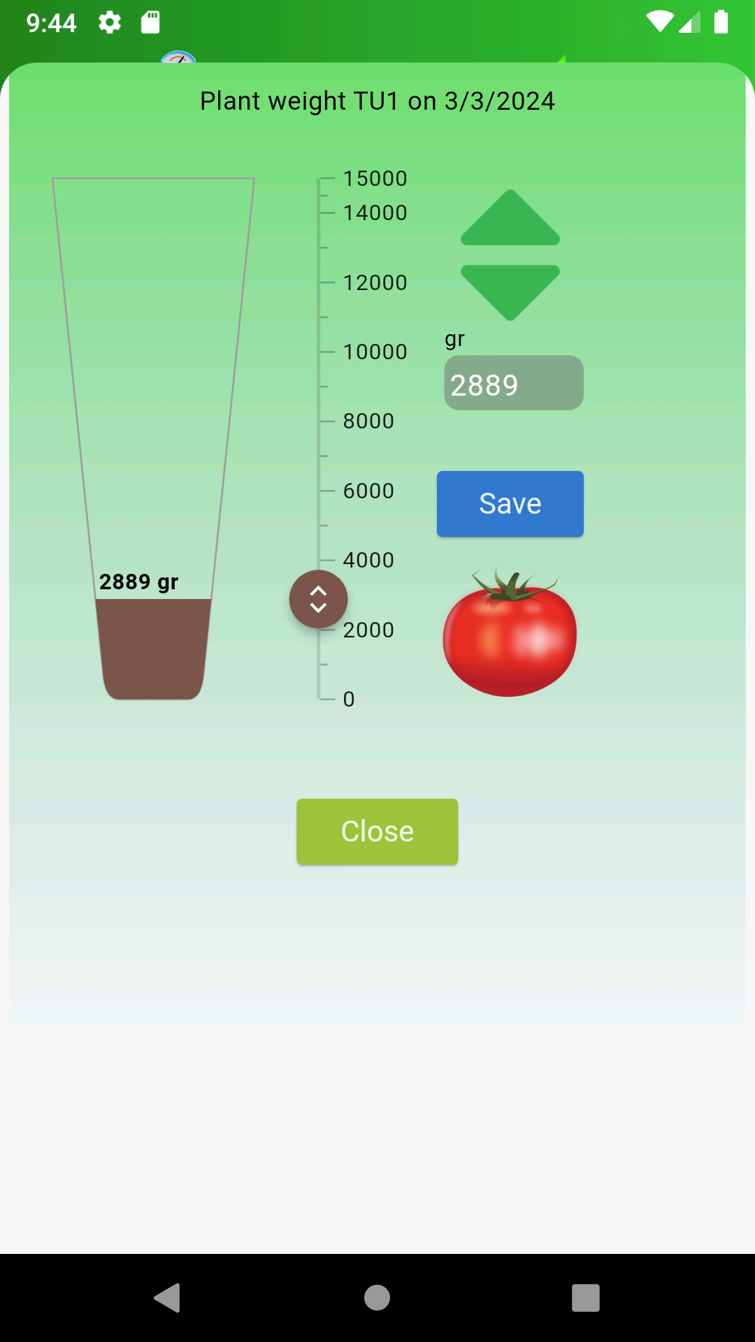 Record plant weights with ColtivApp