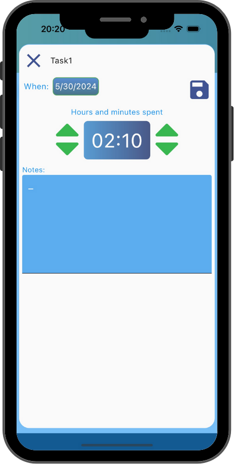 Time tracking in ExpiNotes