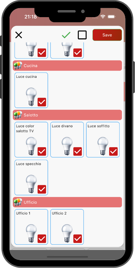 Escolha os dispositivos para controlar no Motion Alert Audio